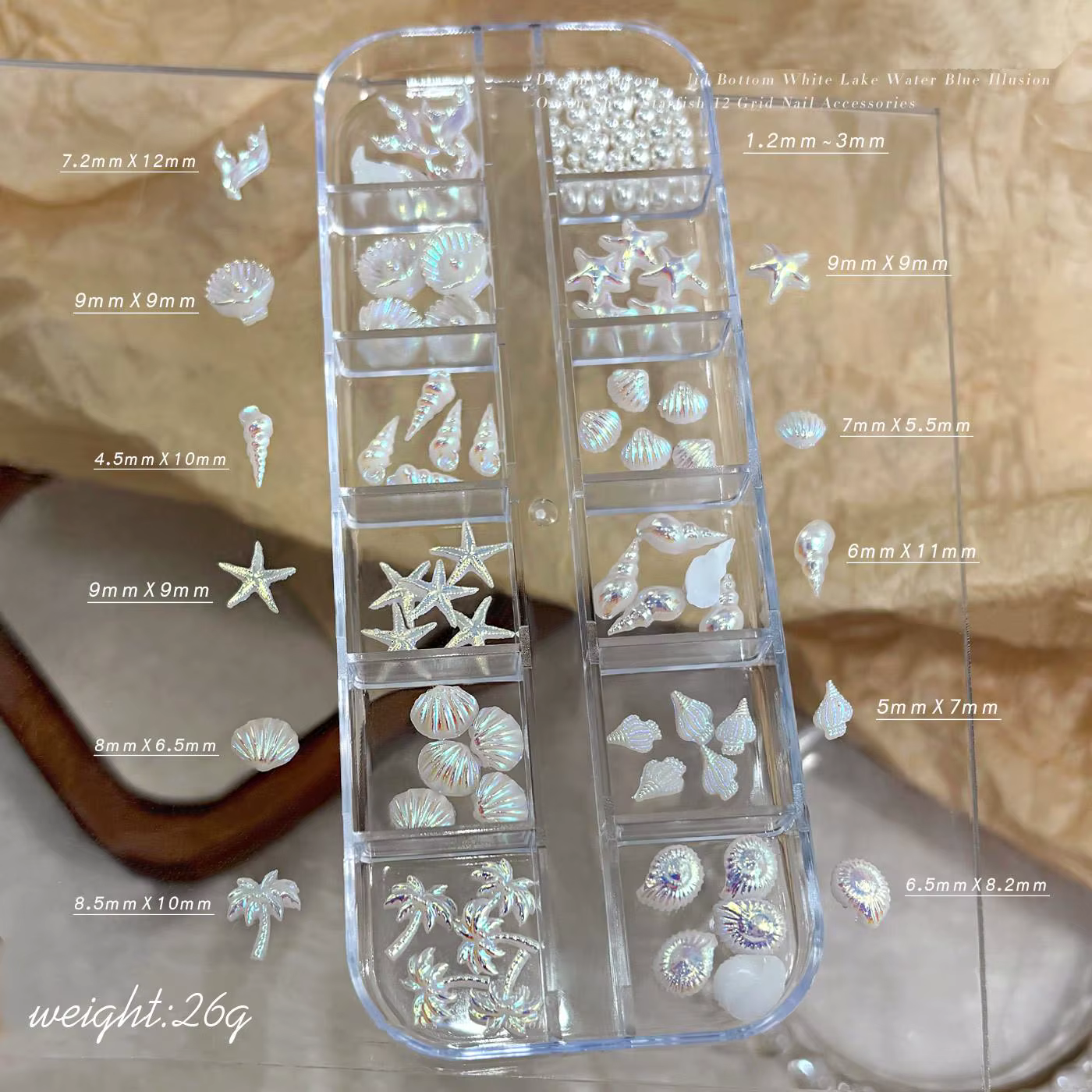 12 grilles de breloques 3D pour ongles