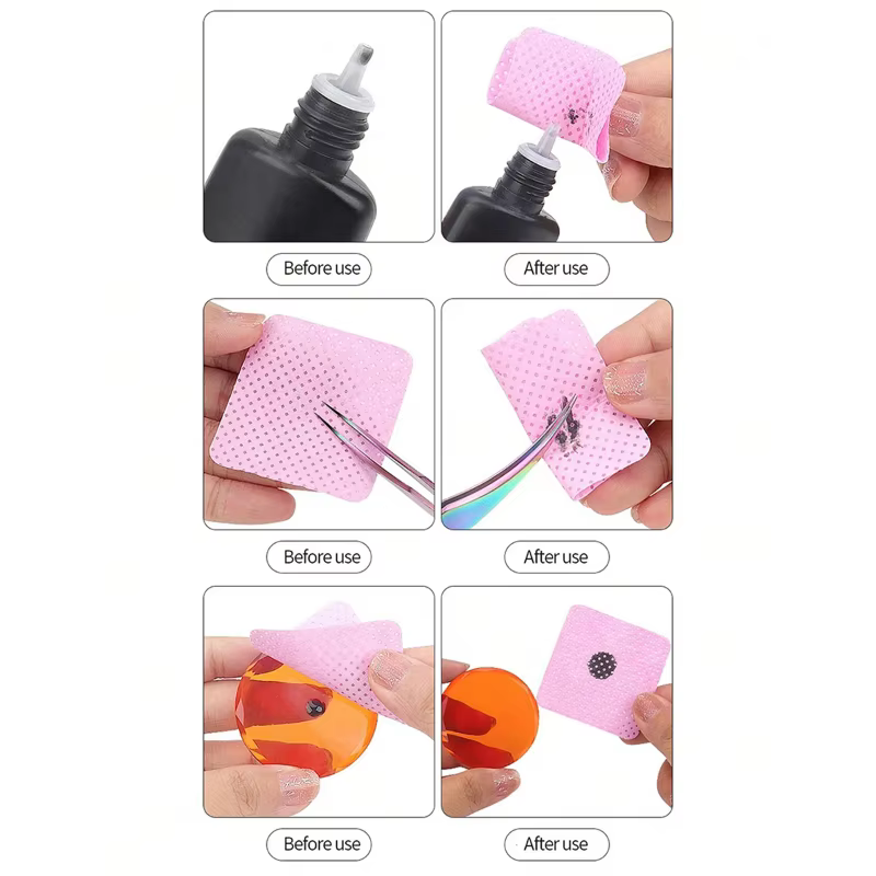 Tampons de coton non pelucheux lingettes dissolvant de vernis à ongles outil de nettoyage