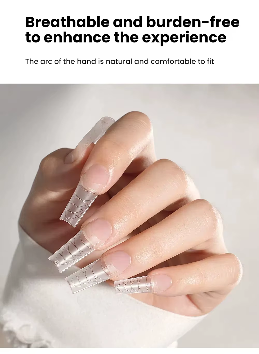 Faux ongles ABS longs et mats sans couture