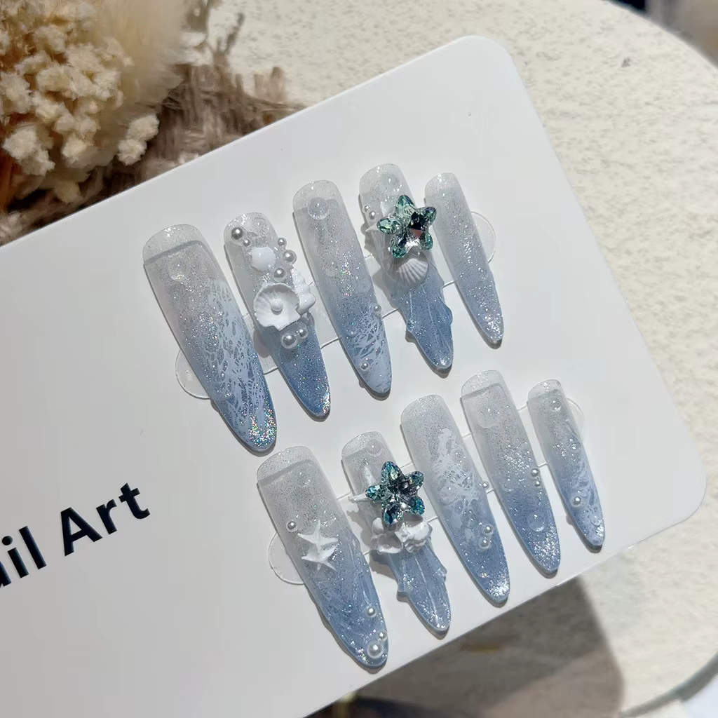 Faux ongles à presser longs et ovales