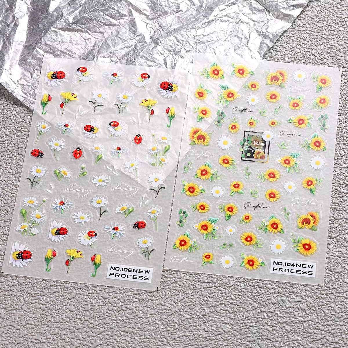 Autocollants pour ongles petite abeille et tournesol