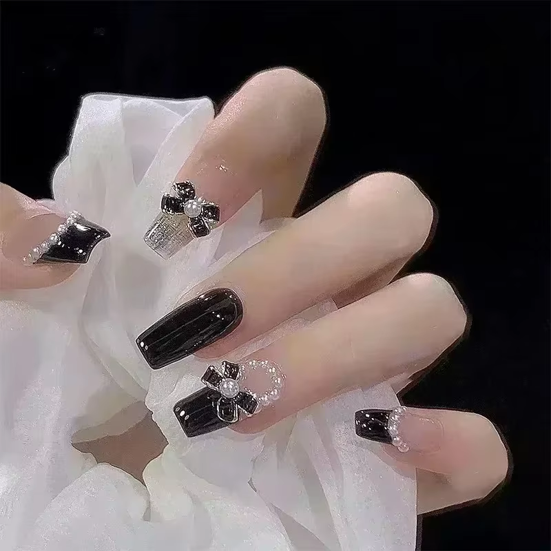 24 pièces ballerine longs carrés ongles conseils faux