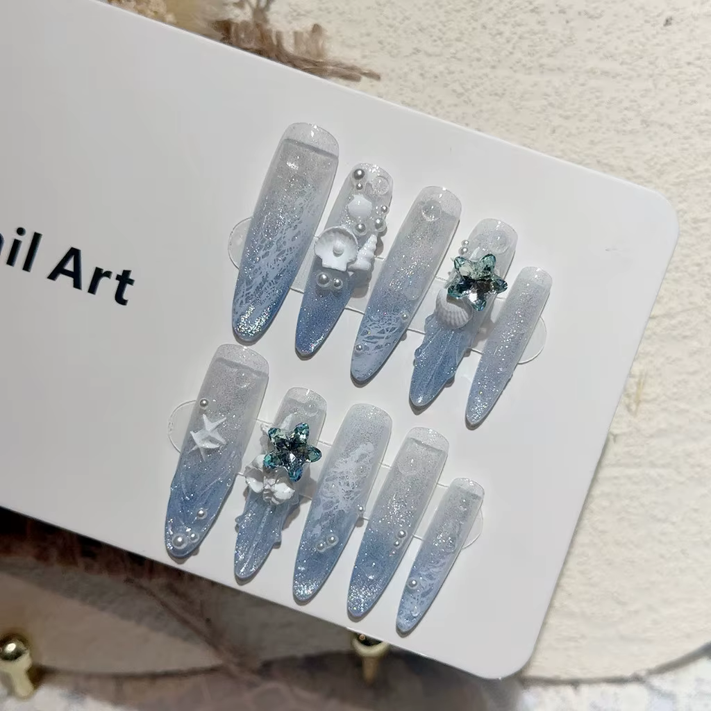 Faux ongles à presser longs et ovales