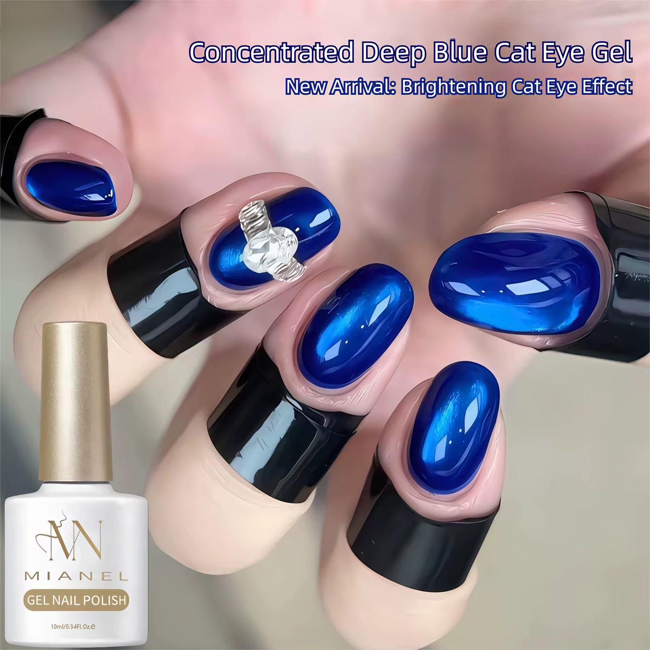 MIANEL 2026 Gel UV pour ongles effet œil de chat bleu