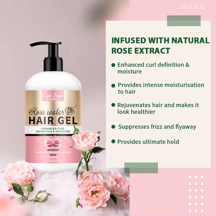 GOIPLE – Gel capillaire naturel à l'eau de Rose, crème définissante pour améliorer les boucles, contrôle de l'humidité, produits coiffants bouclés