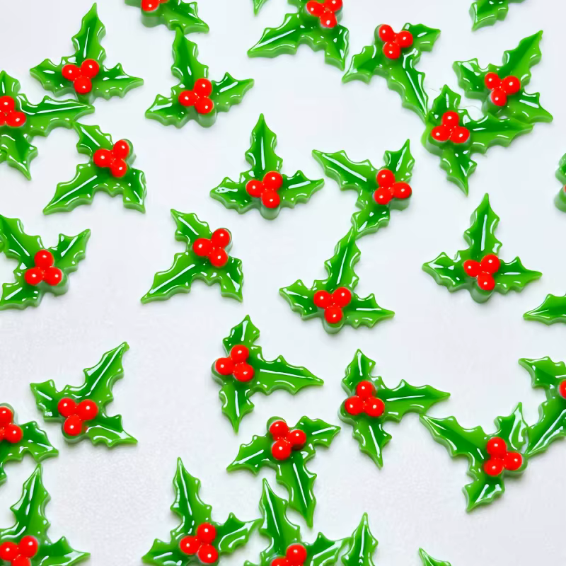 30/60 pièces Décorations d'ongles en forme de feuilles d'été