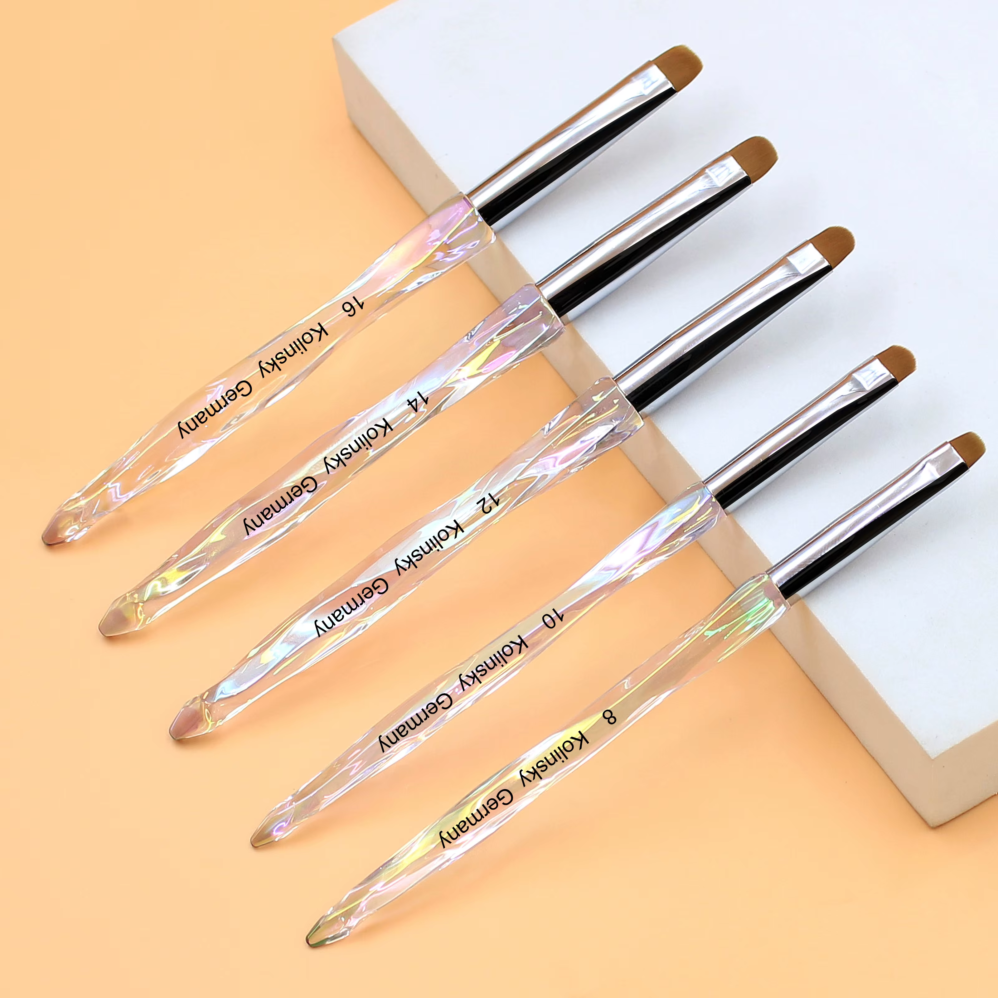 Brosse professionnelle pour nail art avec manche chic – Parfaite pour les manucure et le nettoyage français