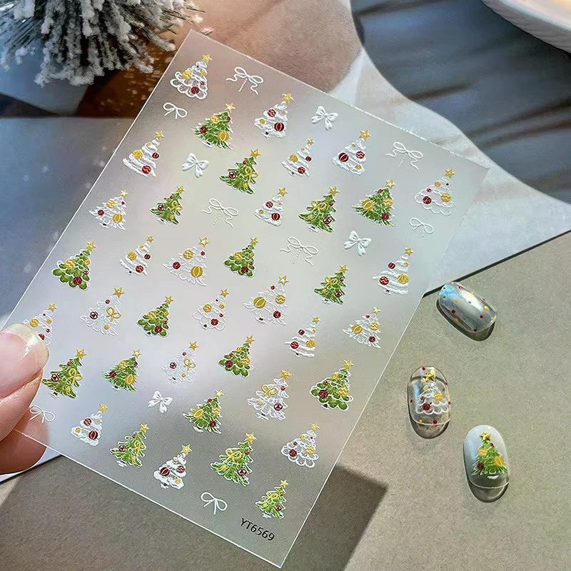 Autocollants pour ongles arbre de noël