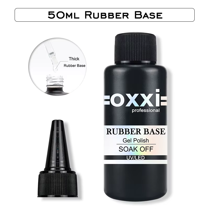 OXXI Base en caoutchouc épais et sans lingette vernis à ongles Gel dernier 50ml Nail Art couche de finition y