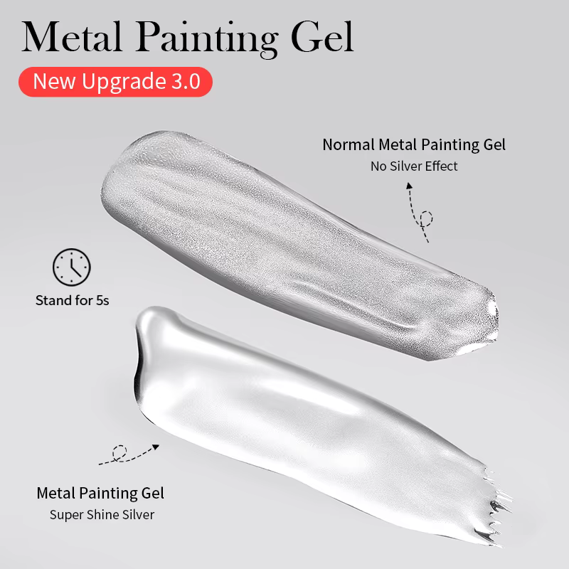 BORN PRETTY Vernis à ongles gel métallique super argenté pour bricolage