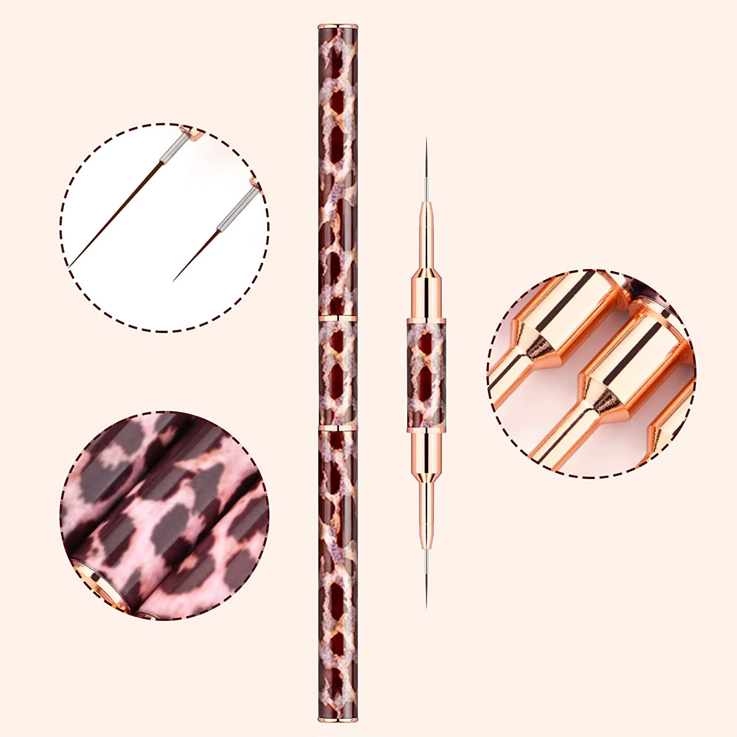 Pinceaux pour Nail Art imprimé léopard
