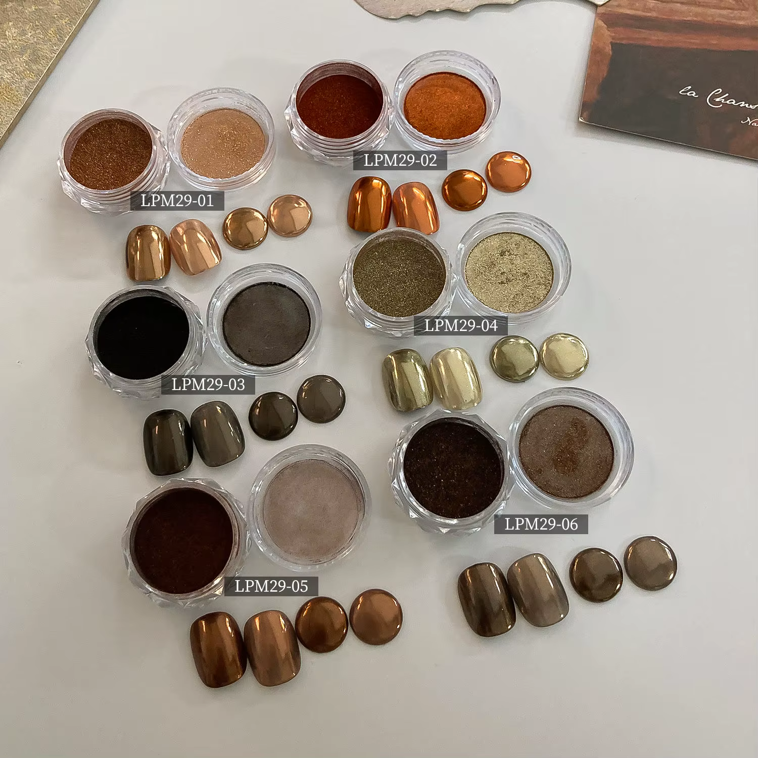 Nouveau Hiver et automne couleur en option miroir poudre ongles gel