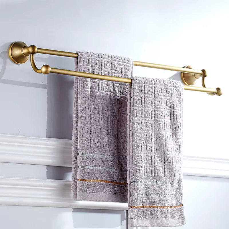 Accessoires de salle de bains en laiton Antique, ensemble de quincaillerie, porte-serviettes, porte-papier hygiénique, brosse de toilette, porte-savon de douche