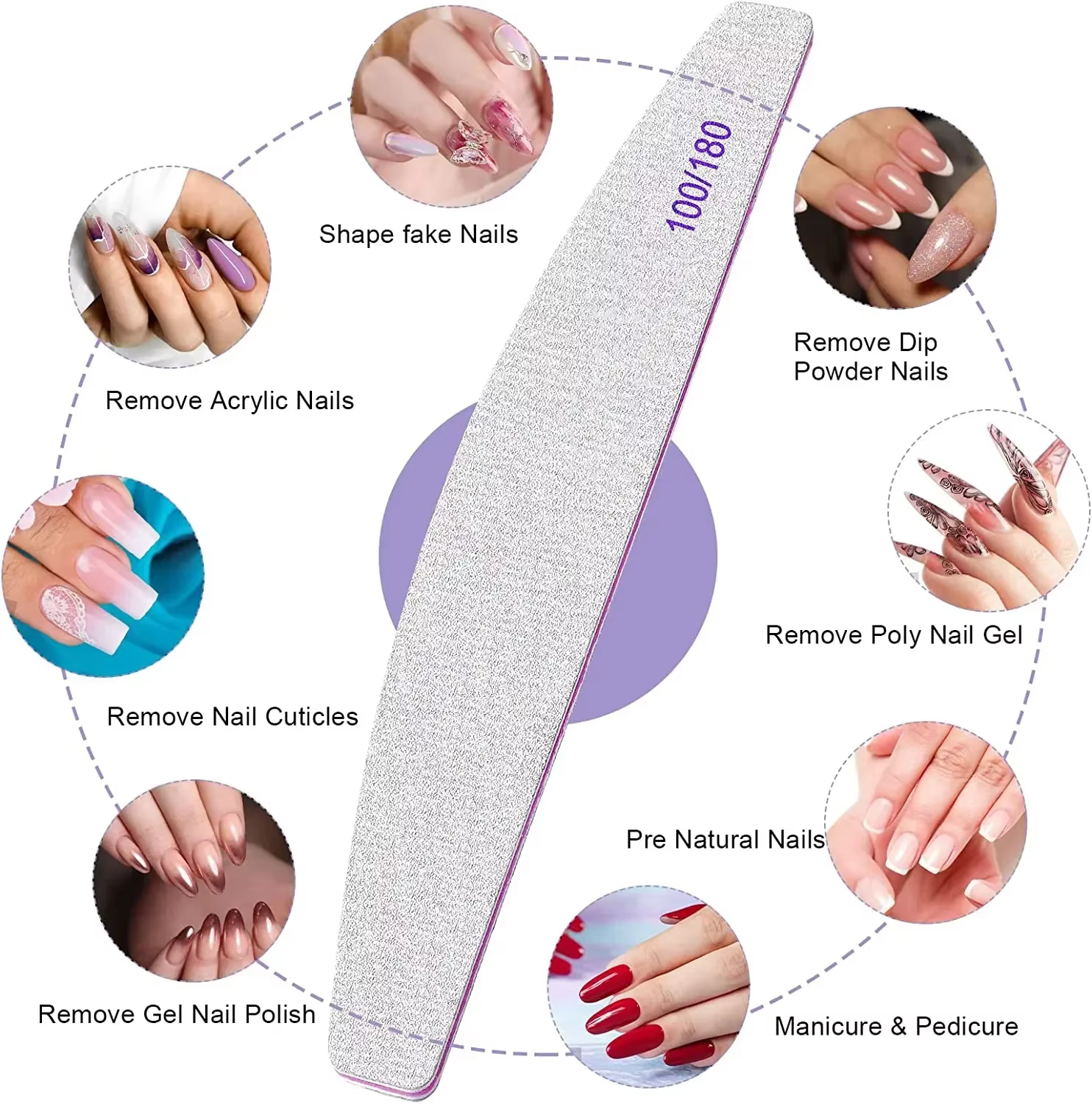 Limes à ongles professionnelles réutilisables double face