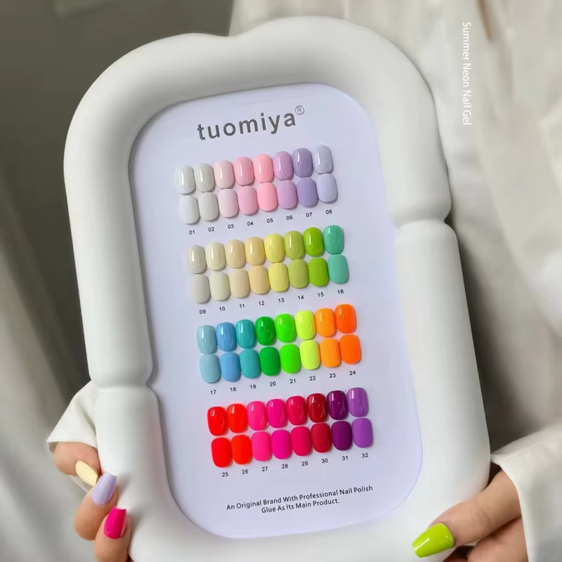 Ensemble de vernis à ongles en gel néon macaron 32 couleurs avec nuancier