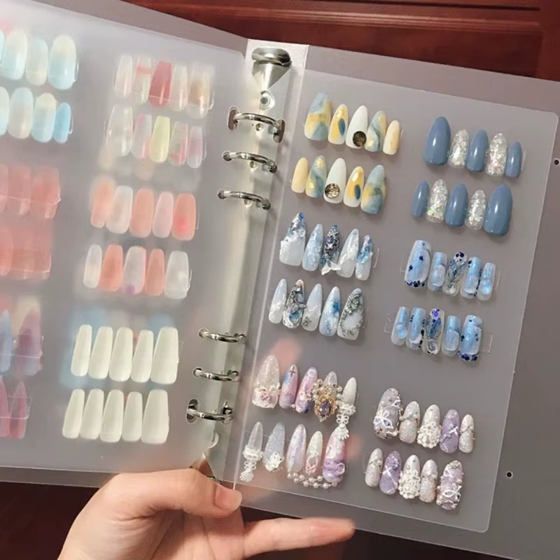 Livre de conception de pratique de peinture d'ongles de manucure avec Album d'affichage de stockage de PVC