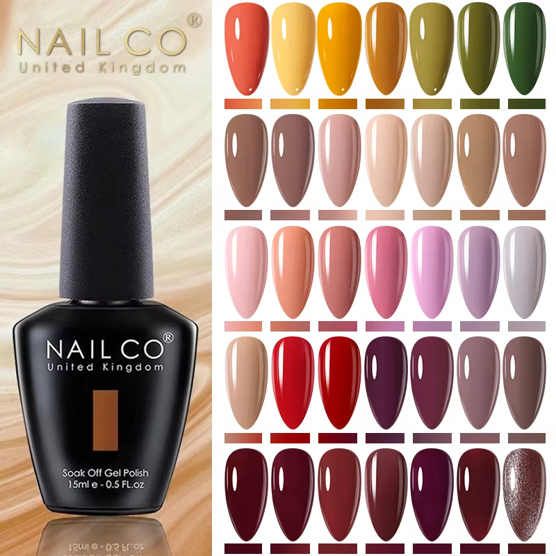 NAILCO 15ml Camel café Gel Vernis à ongles couleur marron chocolat série