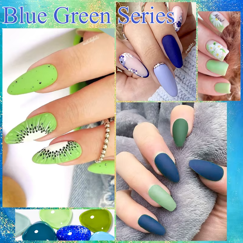 Verhéritage à Ongles Gel Semi-Continu Bleu Vif