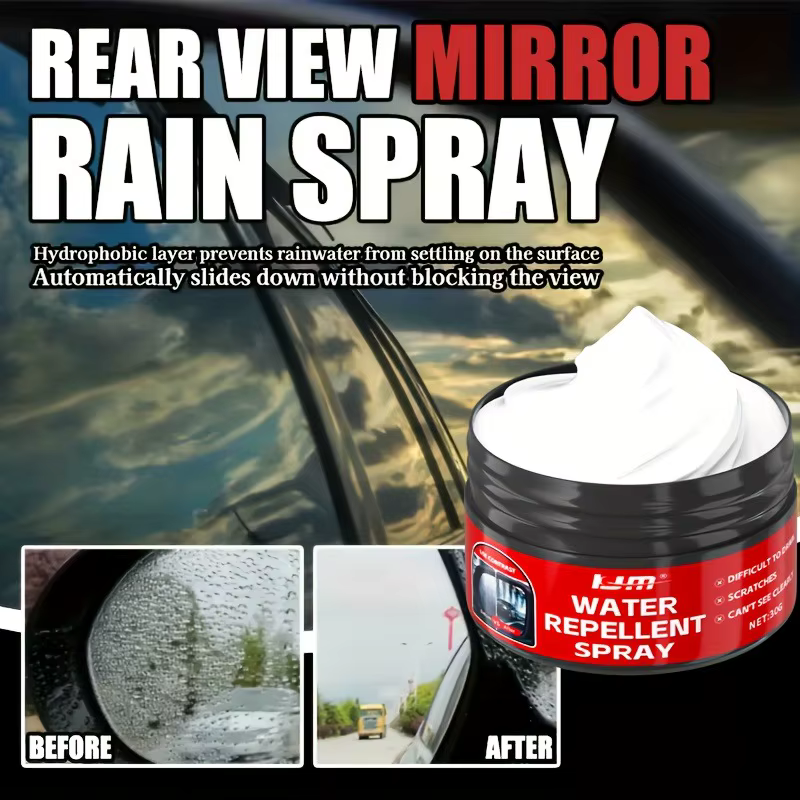 Kit de pâte hydrophobe pour vitres de voiture : revêtement anti-pluie/anti-buée, adapté aux vitres de voiture, aux rétroviseurs et aux vitres de salle de bain