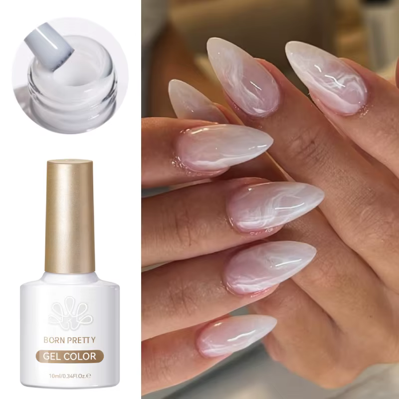 BORN PRETTY 10ml gelée laiteuse blanc Gel vernis à ongles translucide Semi Permanent tremper UV LED Gel