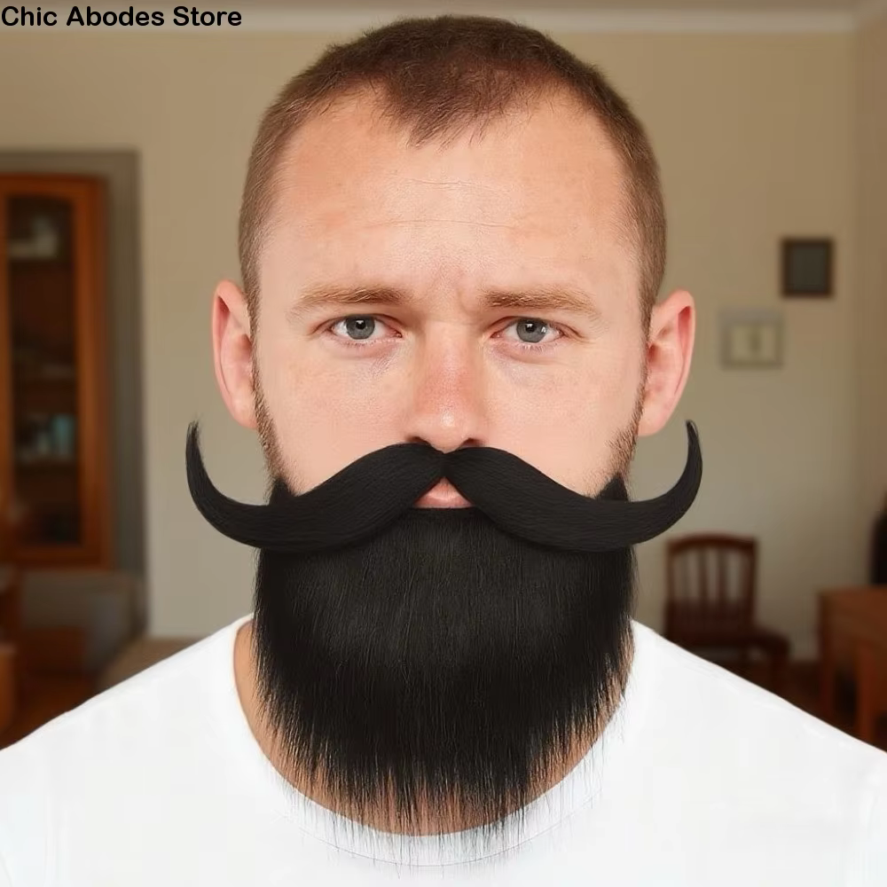 Barbe artificielle réaliste, fausse barbe amusante et vive pour Halloween, fausse moustache, barbe tressée de Viking sauvage et mignonne, accessoires de cosplay, décoration