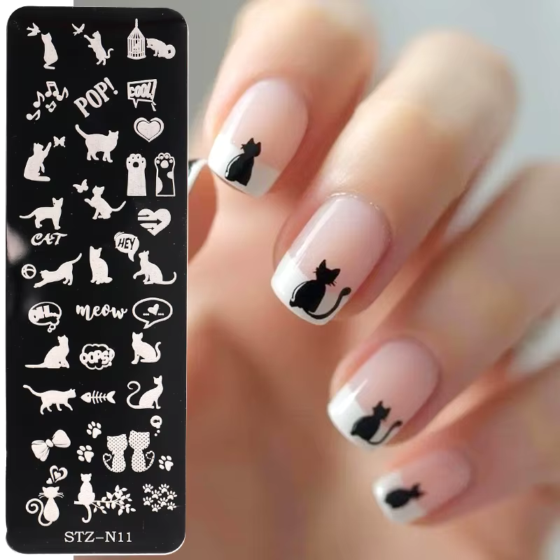 Plaques de stamping pour ongles de Pâques mignonnes