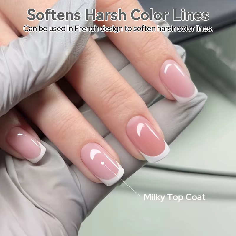 BORN PRETTY 10ml Vernis Gel Laiteux de Finition Soak Off UV LED Longue Tenue Blanc