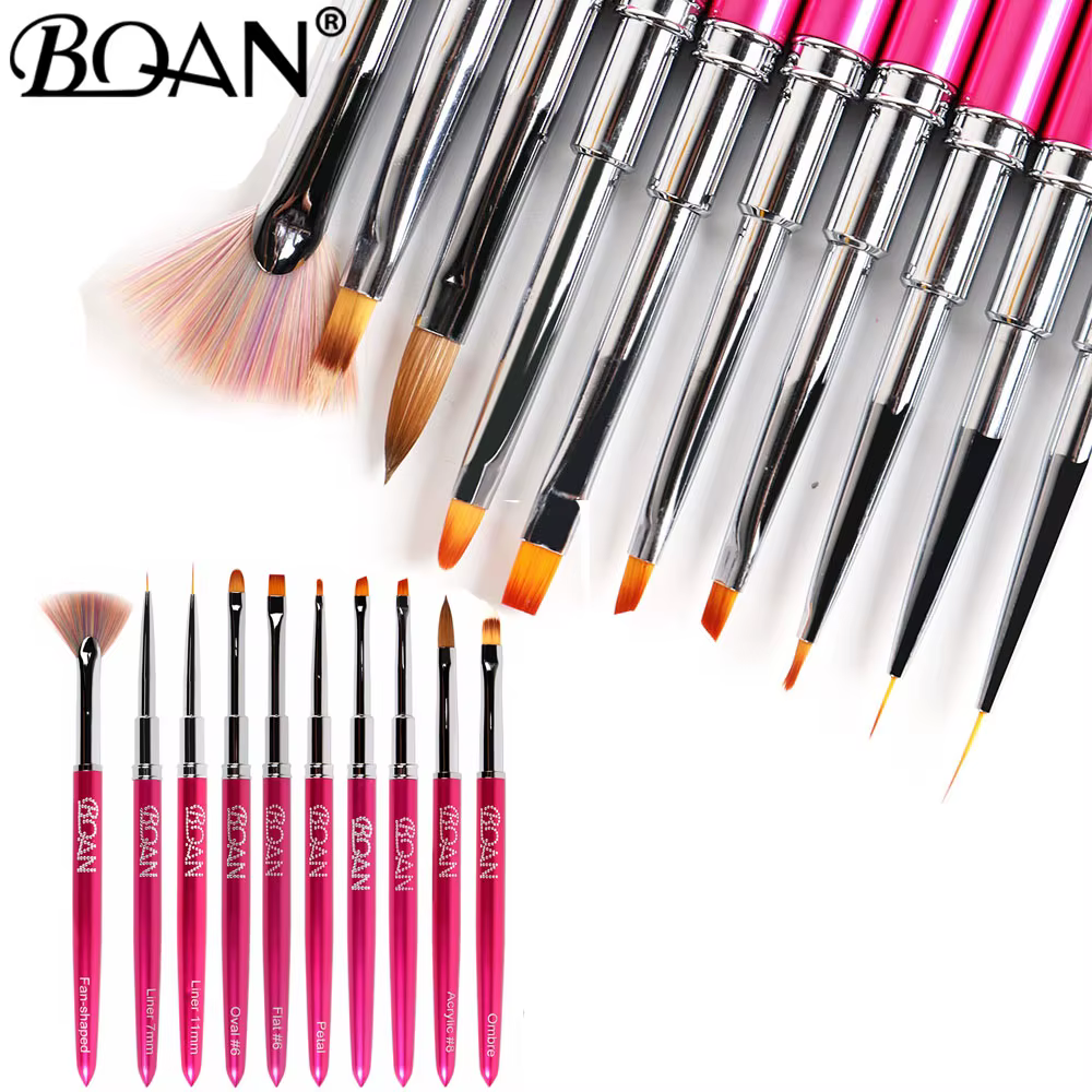 Pinceau à ongles BQAN Rose Rouge pour Nail Art