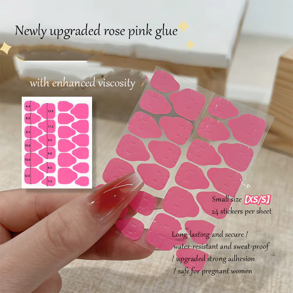 Autocollants de colle pour ongles en gelée Rose