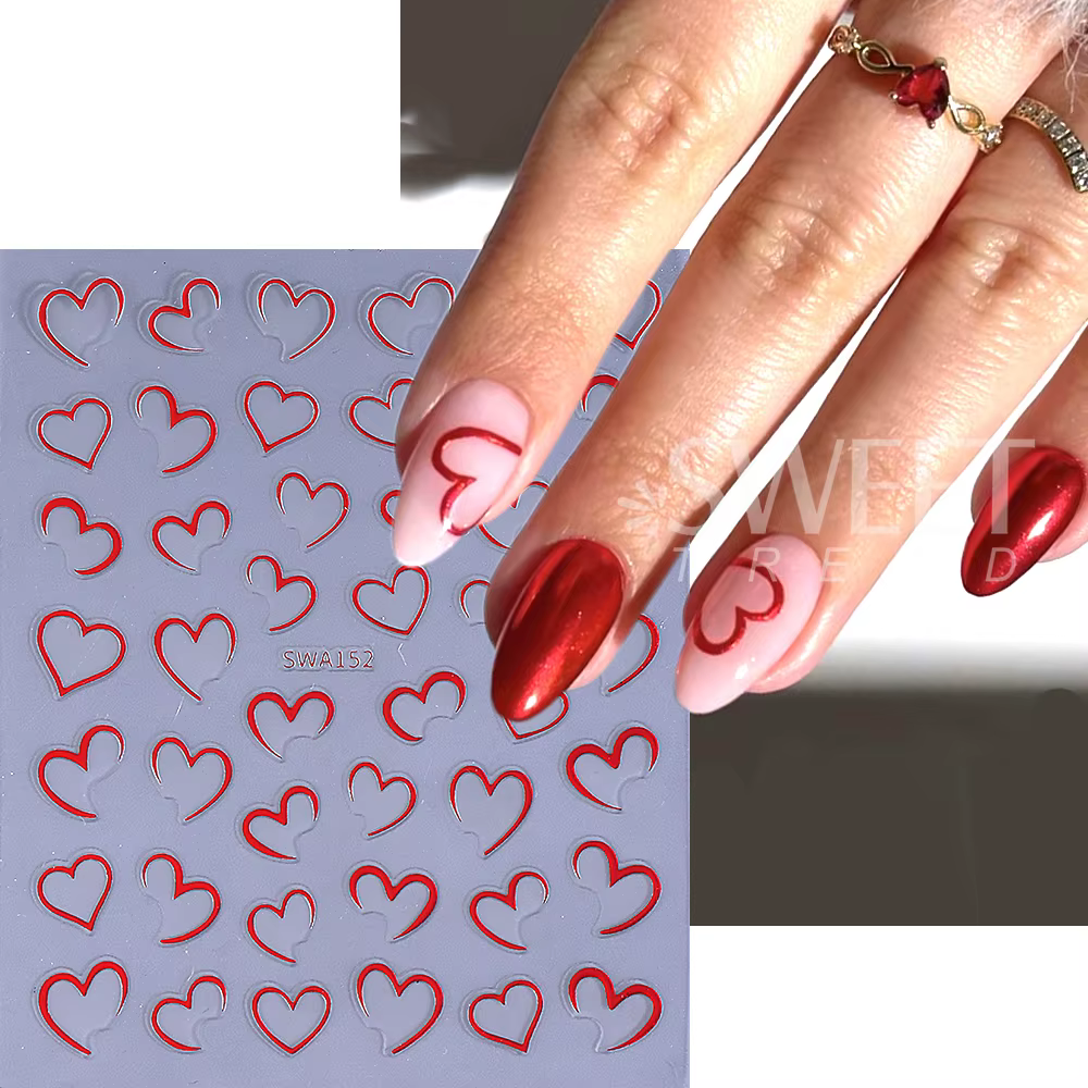 Autocollants pour ongles 3D pour la saint-valentin