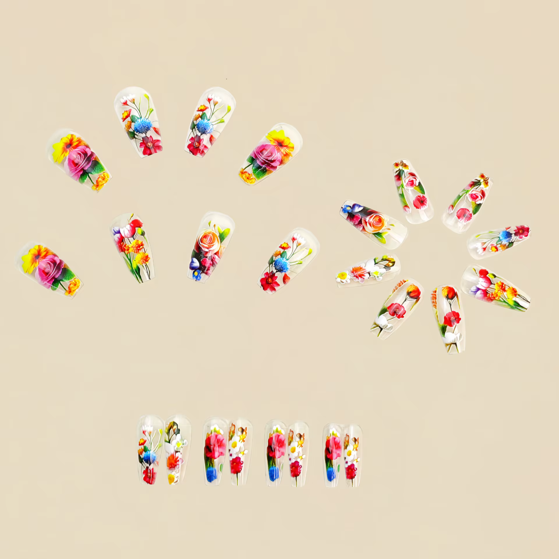 Faux ongles mi-longs pour femmes