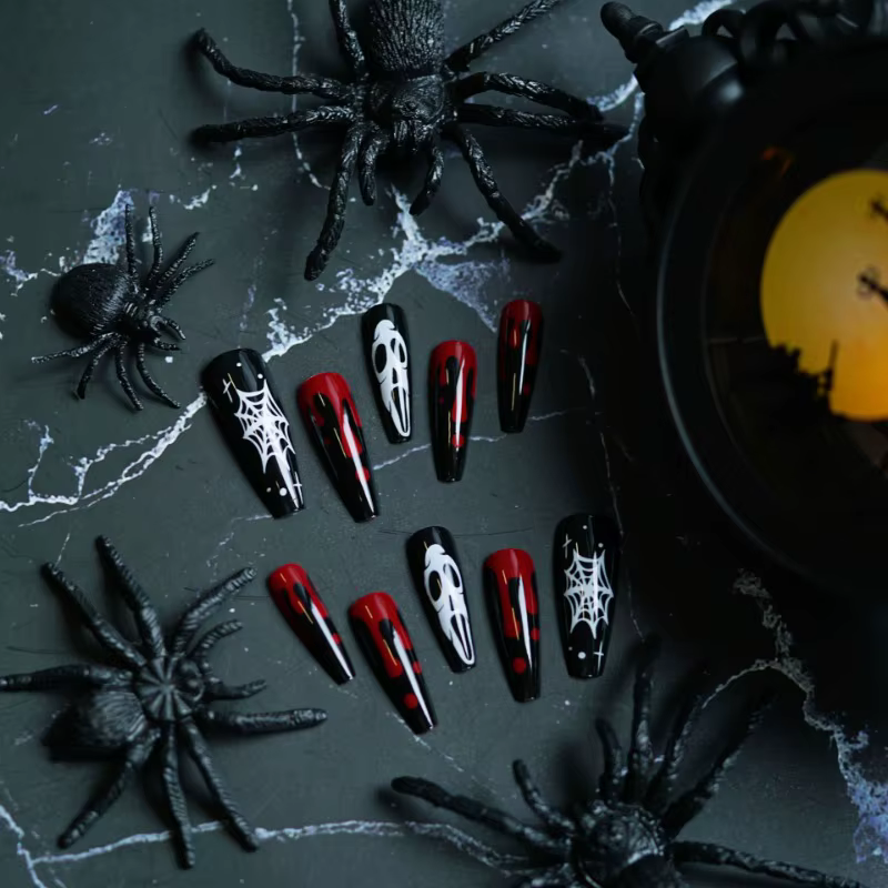 Faux-Ongles en Acrylique à Couverture Complète avec Poignées Amovibles