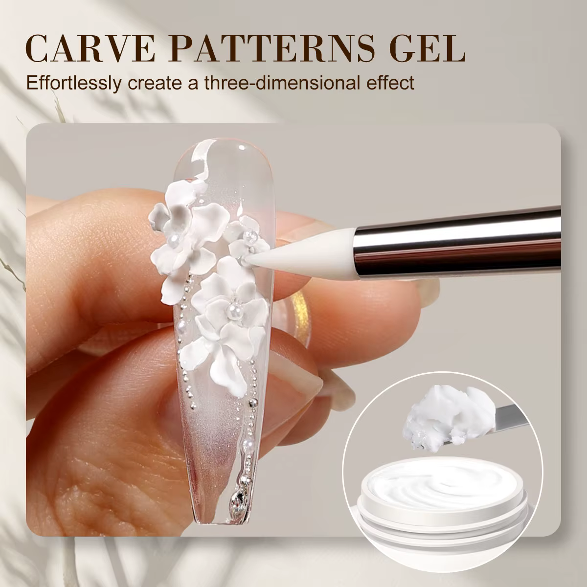 LIMEGIRL 30g Gel Solide Antiadhésif à Motifs Sculptés à la Main avec Stylo de Sculpture pour Modélisation 3D