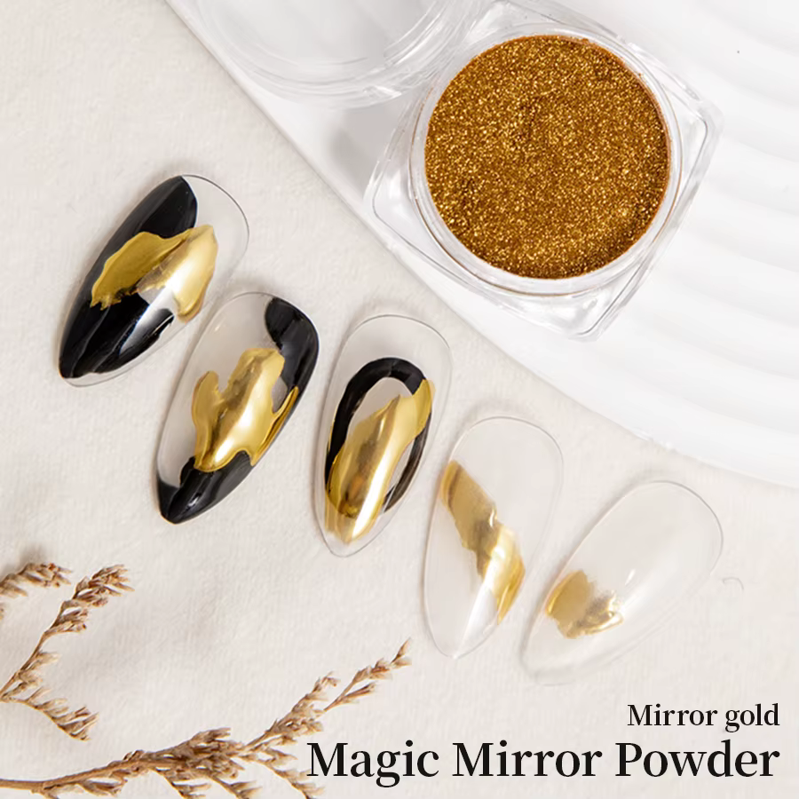 RS Chrome poudre à ongles holographique miroir magique métallique doré argenté frottant Nail Art paillettes poussière