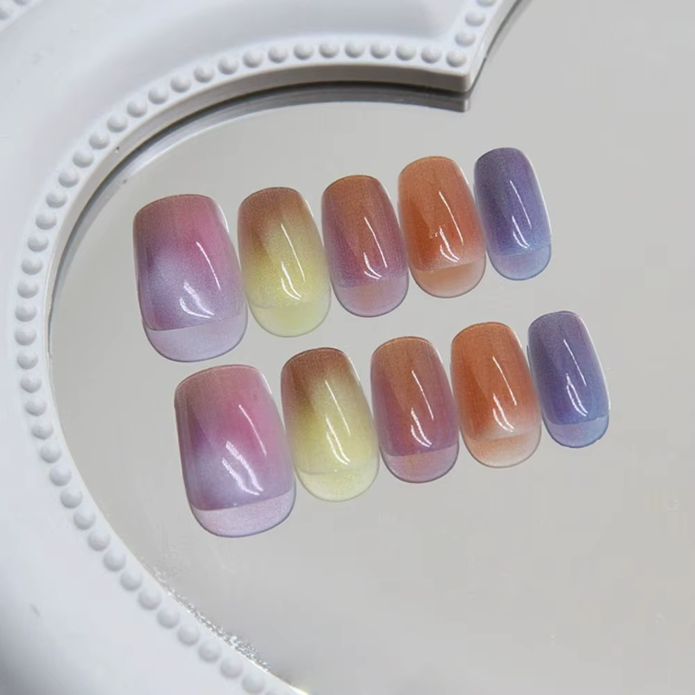 Faux ongles carrés longs et brillants