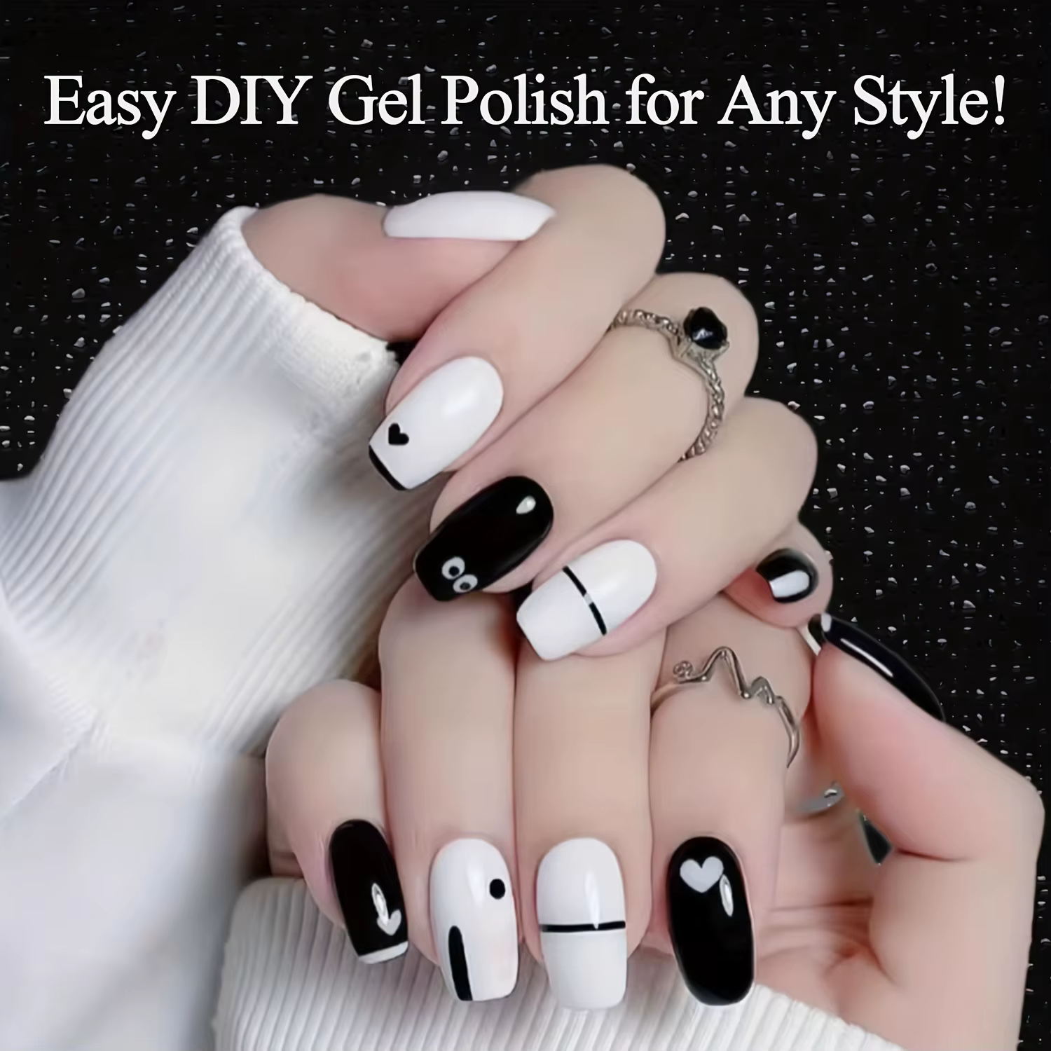 Ensemble de vernis Gel noir et blanc