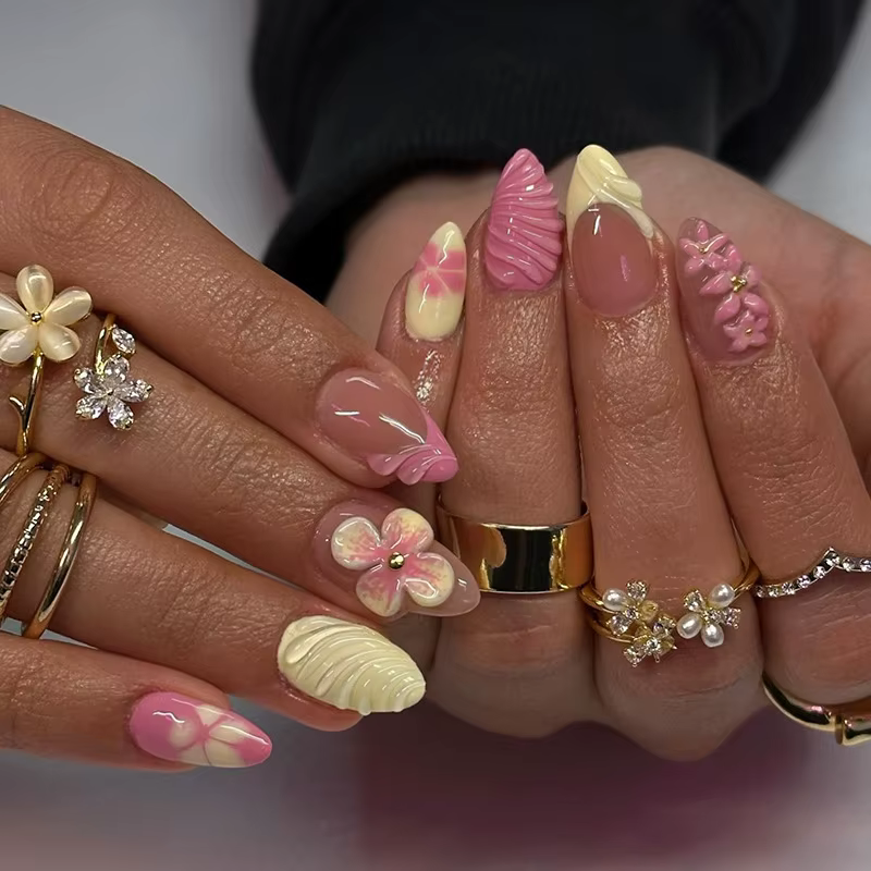 Faux ongles à presser Amande