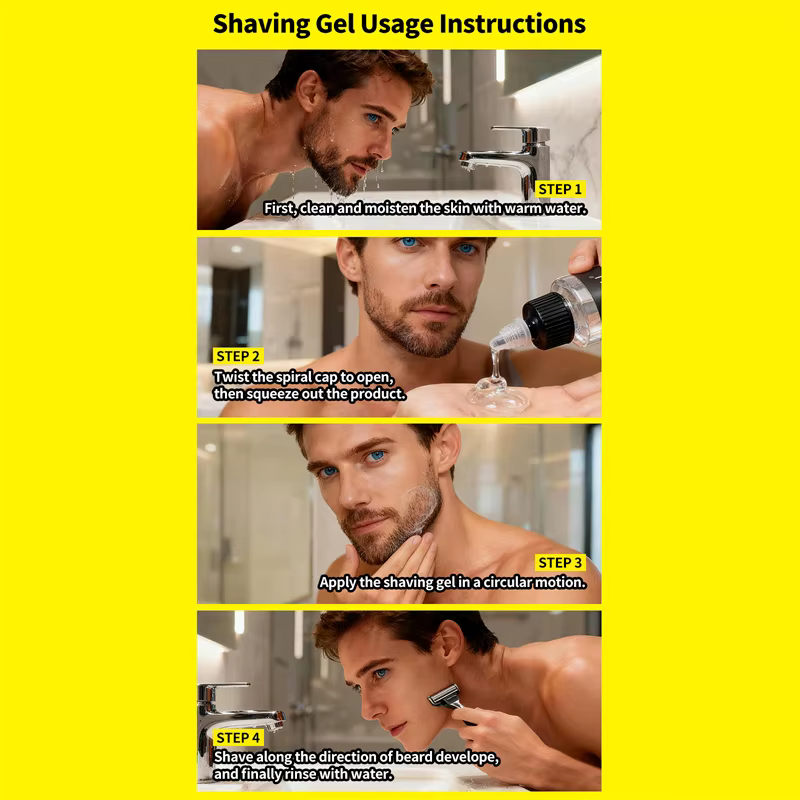 Crème à raser Gel à raser naturel hommes crème à raser Non irritante hydrater lisse Transparent barbe moususse à raser pour hommes cadeau