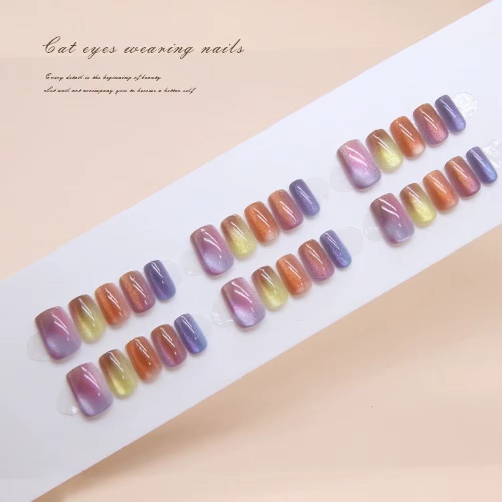 Faux ongles carrés longs et brillants