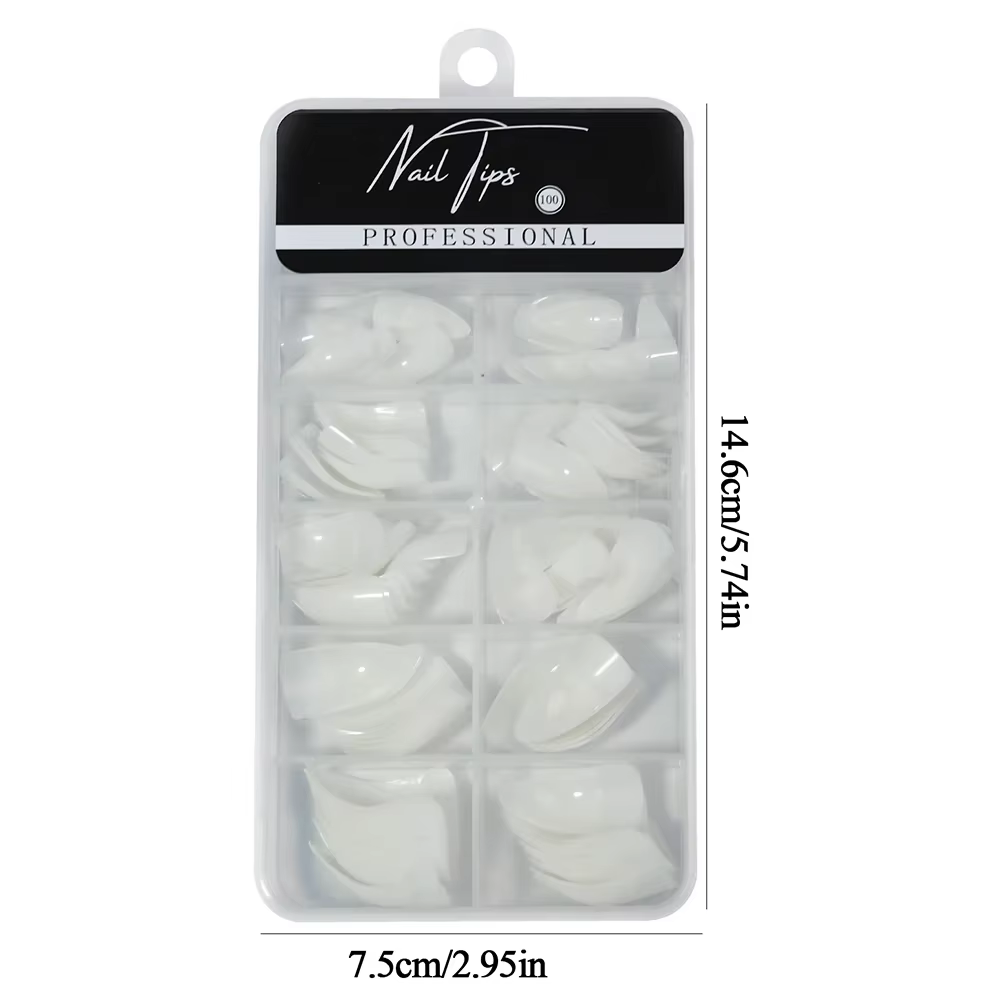 100 pièces faucon pointes d'ongles incurvées couverture complète aigle griffe courbe faux ongles Extension blanc/clair