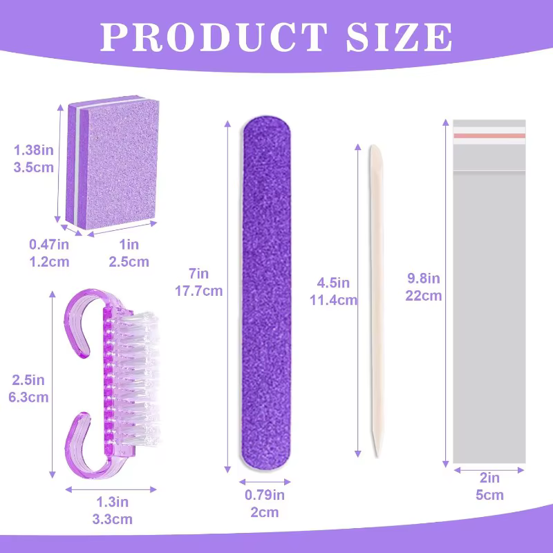 20 Kits de Manucure Jetables – Kit Ongles 4 Pièces pour Voyage