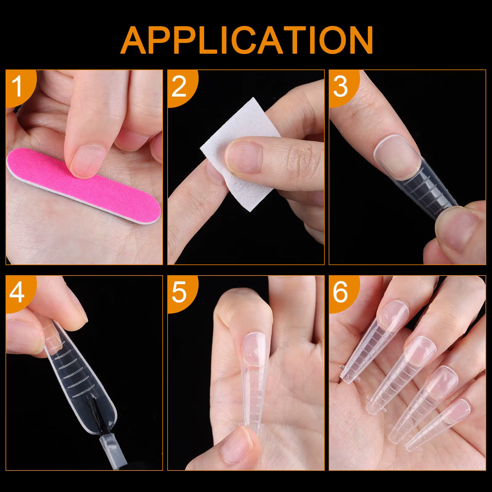 Pour Nail Art moules à ongles Style français couverture complète formes d'ongles cercueil longue ballerine double