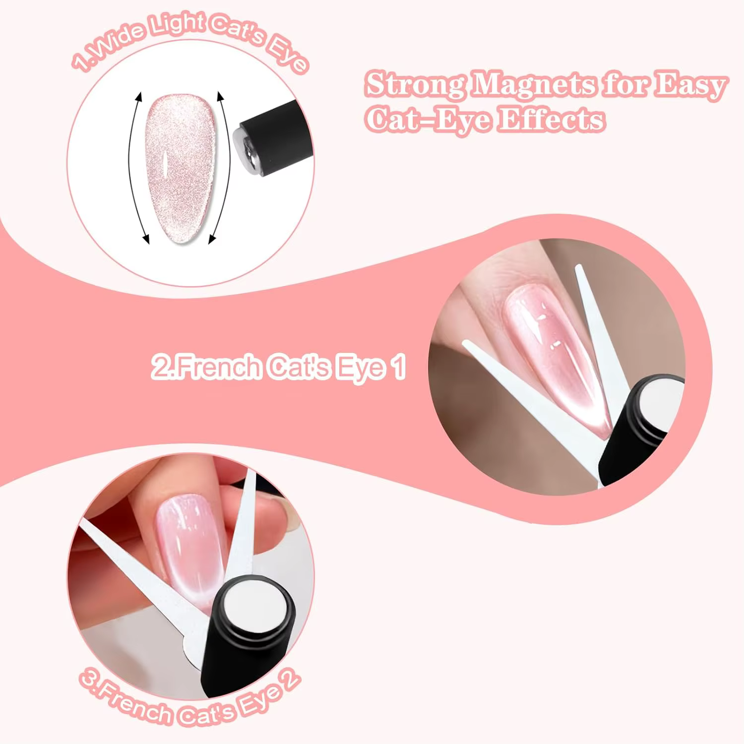 Aimants à ongles double tête forme française