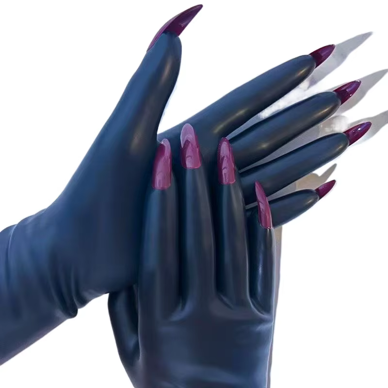 Gants en latex avec ongles Gants de manucure en caoutchouc