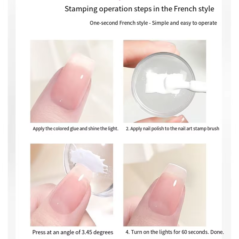 Kit de tamponnage transparent pour ongles avec racloir