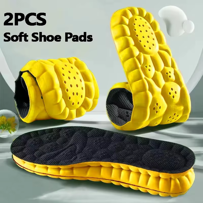 Semelles de sport 4D Cloud Technology pour chaussures, semelle en PU, douces, respirantes, amortissantes, pour la course à pied, soins orthopédiques.