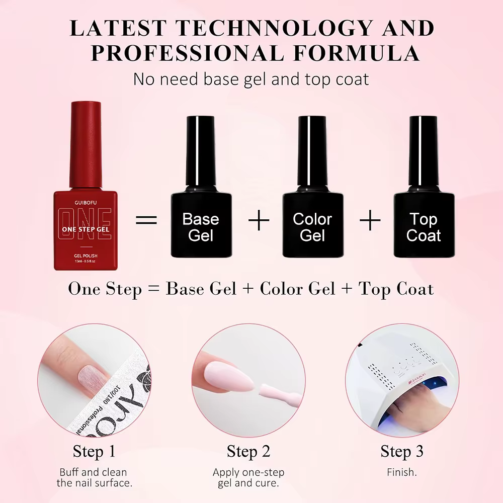 Gel 3 en 1 One Step Gel (pas besoin de couche de finition ni