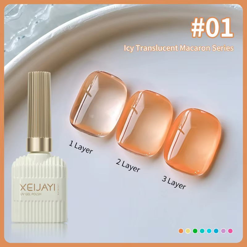 8 couleurs ensemble été glace à travers Macaron méthyl Gel populaire blanchissant gelée vert ongles