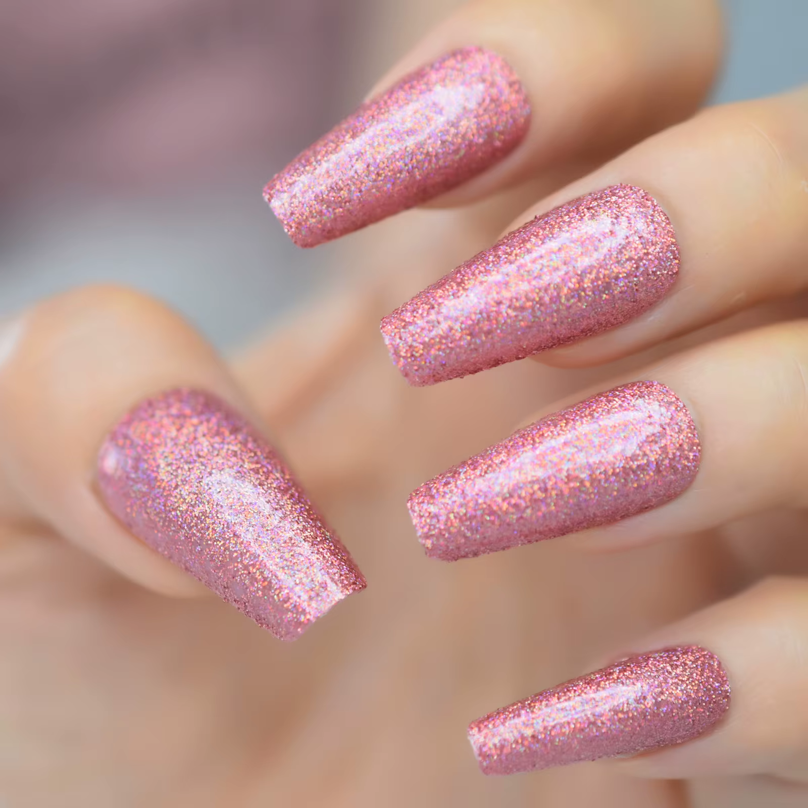 Faux ongles longs en forme de ballerine