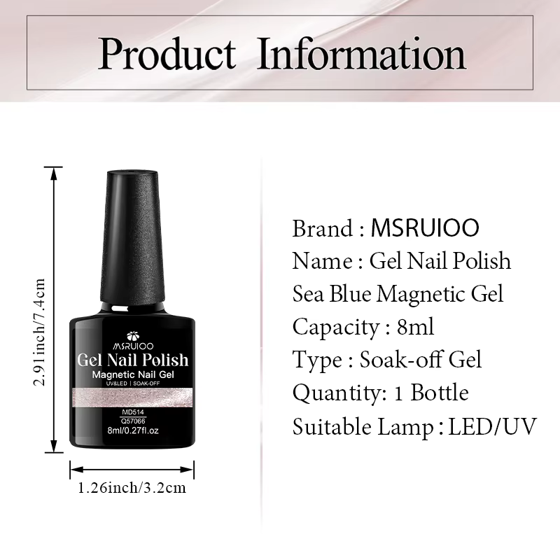 Vernis à ongles magnétique en gel UV holographique 7ml Moonlight Nude Pink Crystal Cat